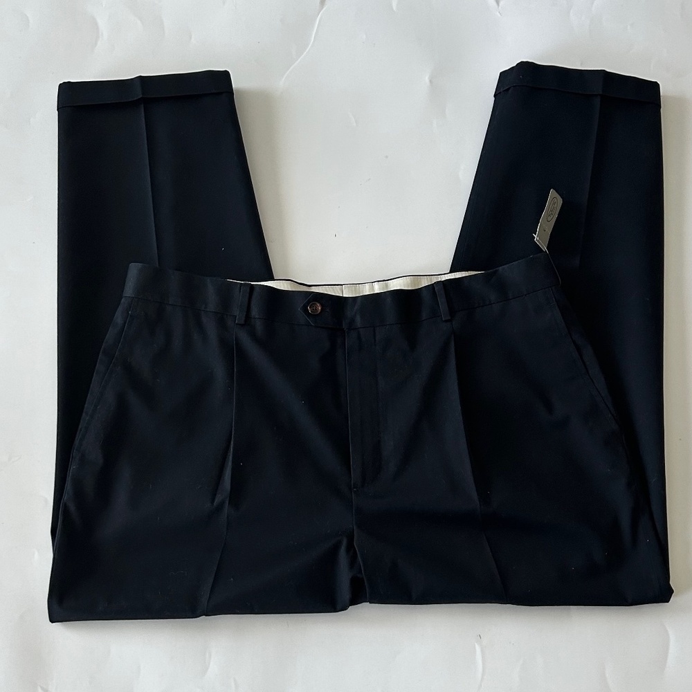Talbots Men's Black Dress Pants 100% cotton Size 40 NWT